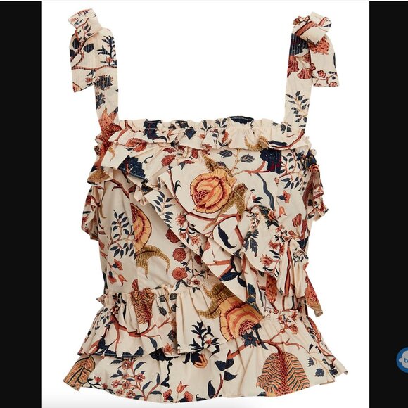 NWT Ulla Johnson Cleo Ruffled Floral Cotton Top Size 4 - Picture 5 of 15